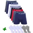 Kit 8 Boxer Algodão + 6 Pares Meia Sport Dorbe Kit 8 Boxer Algodão + 6 Pares Meia Sport Dorbe