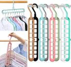 Kit 8 Cabide Mágico Giratório 9 Divisórias Dobrável Organizador Multifuncional 360º Arara Guarda Roupa