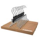Kit 8 Cabides Madeira Clip Feltro 25cm Saias Anti Amassados