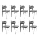 Kit 8 Cadeira Mila Estofada Sala Mesa de Jantar Gourmet Linho Cinza