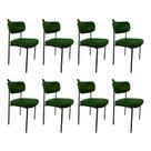 Kit 8 Cadeira Mila Estofada Sala Mesa de Jantar Gourmet material sintético Verde