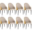 Kit 8 Cadeiras de Jantar Estofada Design La Martina - Bege