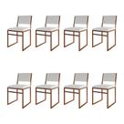 Kit 8 Cadeiras De Jantar Industrial Isa Assento material sintético Branco Base Cobre Kit 8 Cadeiras De Jantar Industrial Isa Assento material sintético Branco Base Cobre