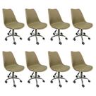 Kit 8 Cadeiras Escritório Secretária Decorativa Eames Chicago