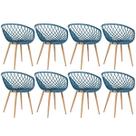 Kit 8 Cadeiras Laráz Clarice Nest de Jantar - Azul petróleo
