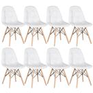 Kit 8 Cadeiras Laráz Eames Eiffel Botonê Estofada - Branco