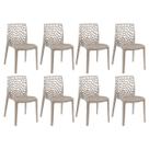 Kit 8 Cadeiras Laráz Gruvyer Design Anatômico - Nude