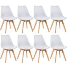 Kit 8 Cadeiras Laráz Leda com Assento Estofado Branco