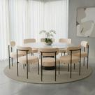 Kit 8 Cadeiras Margara Estrutura MDF Bouclê Bege D'Rossi