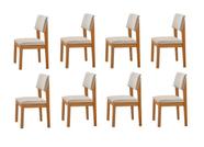 Kit 8 Cadeiras para Mesa de Jantar Estofada - Jade LJ Móveis Kit 8 Cadeiras para Mesa de Jantar Estofada - Jade LJ Móveis