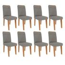 Kit 8 Cadeiras para Sala de Jantar Estofadas Tais