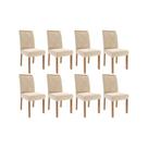 Kit 8 Cadeiras Sala Jantar Fernanda Wood 8 Un Carvalho/Suede Nude Bege - Cimol Kit 8 Cadeiras Sala Jantar Fernanda Wood 8 Un Carvalho/Suede Nude Bege - Cimol