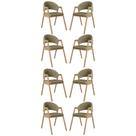 Kit 8 Cadeiras Suellen Luxo Reforçada Mesa de Jantar Linho