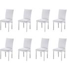Kit 8 Cadeiras Vitória para Sala de Jantar-Assento sintético branco