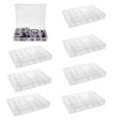 Kit 8 Caixas Organizadoras Multiuso 12 Div Transparente G