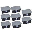 Kit 8 Caixas Organizadoras Multiuso Com Tampa 5 Litros ARQPLAST Preta