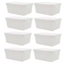 Kit 8 Caixas Organizadoras Multiuso Decorativa 15L Branca