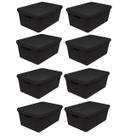 Kit 8 Caixas Organizadoras Multiuso Decorativa 1,8 L Preta