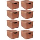 Kit 8 Caixas Organizadoras Rattan Marrom 20 Litros C/ Tampa 25597 Arqplast Kit 8 Caixas Organizadoras Rattan Marrom 20 Litros C/ Tampa 25597 Arqplast