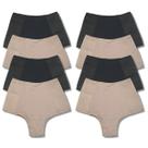 Kit 8 Calcinhas Cinta Cintura Alta Modela Reduz Barriga