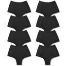 Kit 8 Calcinhas Cinta Elástico Lateral Segura Culote Preto