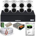 kit 8 Câmera VHD 1220 D MIC Full HD Dvr 1008-c Intelbras Audio Microfone HD 3tb