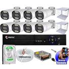 kit 8 Câmeras De Segurança Colorida Dia Noite Full Color 1080p Dvr 8 Canais Cabo Grade e Hd 500gb