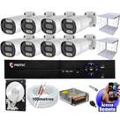 kit 8 Câmeras De Segurança Colorida Dia Noite Full Color 1080p Dvr 8 Canais Cabo Grade e Hd Completo