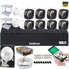 Kit 8 Câmeras de Segurança Full Hd 1080p Dvr Intelbras 8 Canais 320GB c/200m Cabo+Grade de proteção