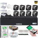 Kit 8 Câmeras de Segurança Full Hd 1080p Dvr Intelbras 8 Canais 500gb c/200m Cabo+Grade de proteção