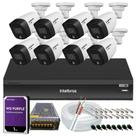 Kit 8 Cameras de Segurança Intelbras 1220b Full Color 1080p Dvr Imhdx 3008 Hd Purple 1tb