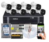Kit 8 Câmeras de Segurança Intelbras VHC 1120B Completo Dvr Mhdx 8 Canais C/Hd 250Gb