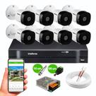 Kit 8 Câmeras de Segurança Intelbras vhl 1120 B HD 720p 20m 1MP dvr 8 Canais Intelbras