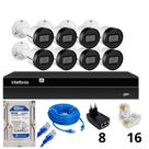 Kit 8 câmeras FULL HD Vipc 1230B Intelbras NVD 1408 C/HD 500GB