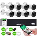Kit 8 Câmeras Hd Visão Noturna 20m Ip66 Dvr 8 Canais Hd 2tb