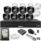 Kit 8 Câmeras Intelbras 1120b Full Color Dvr Mhdx 1016-c Intelbras Com Detecção De Movimentos Hd 1Tb