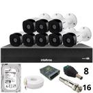 Kit 8 Câmeras Intelbras 1120b Full Hd Dvr Mhdx 1016-c Intelbras Com Detecção De Movimentos Hd 2tb