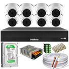 Kit 8 Câmeras Intelbras 1220 D mic Fullhd Com Áudio Dvr 3008-C Ch 500gb