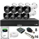 Kit 8 Câmeras Intelbras 1220b Full Color Dvr Mhdx 1016-c Intelbras Com Detecção De Movimentos Hd 6tb