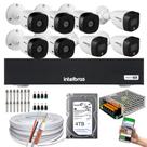 Kit 8 Câmeras Intelbras 3 cam Full Color 5 cam 1220b Full Hd Dvr Mhdx 1008-C C/HD 4TB