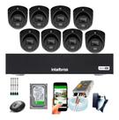 Kit 8 Câmeras Intelbras 3220 D Fullhd Com Áudio Microfone Dvr Mhdx 1016c c/ hd 1tb