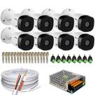 Kit 8 Câmeras Intelbras Vhl 1120b + Fonte 10amp 12v + 100m Cabo e Conectores