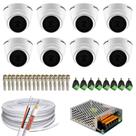Kit 8 Câmeras Intelbras Vhl 1120d + Fonte 10amp 12v + 100m Cabo e Conectores
