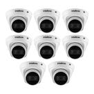 Kit 8 Câmeras IP Intelbras Full HD 2MP VIPc 1230 Dome Tecnologia PoE IR 30m Resistente à Chuva IP67