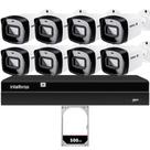Kit 8 Câmeras IP Vipc 1230B Intelbras NVD 1408P HD 500GB