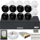 Kit 8 Câmeras Segurança 720P Hd Dvr Intelbras 8ch mhdx Alta Resolução c/ Acessórios