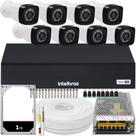 Kit 8 Cameras Segurança Full Hd 1080p 2mp Dvr Intelbras 8ch mhdx c/hd