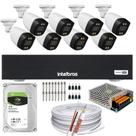 Kit 8 Câmeras Segurança FullColor Colorido Dia e Noite1080p 2.8mm Dvr Intelbras 1tb