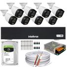 Kit 8 Câmeras Segurança Imagem Colorida a Noite 1080p Full Hd 2.8mm Dvr Intelbras 1tb