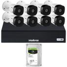 Kit 8 Cameras Segurança Intelbras 1120b G6 Dvr 8ch 3008-C 4mp c/Hd 1TB